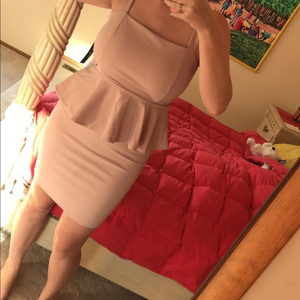 Pink peplum dress